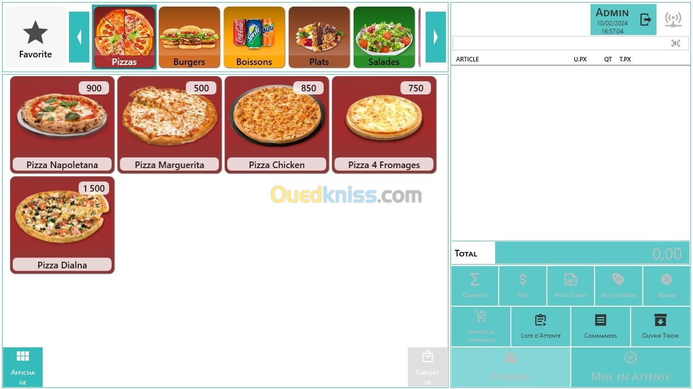 Logiciel de gestion de Restaurant / Pizzeria / Cafétéria / Crémerie 