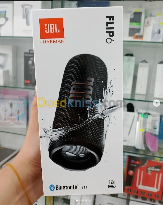 Flip 6 jbl - Portable Bluetooth Speaker, Powerful Sound And Deep Bass, IPX7 Waterproof, 12 hours