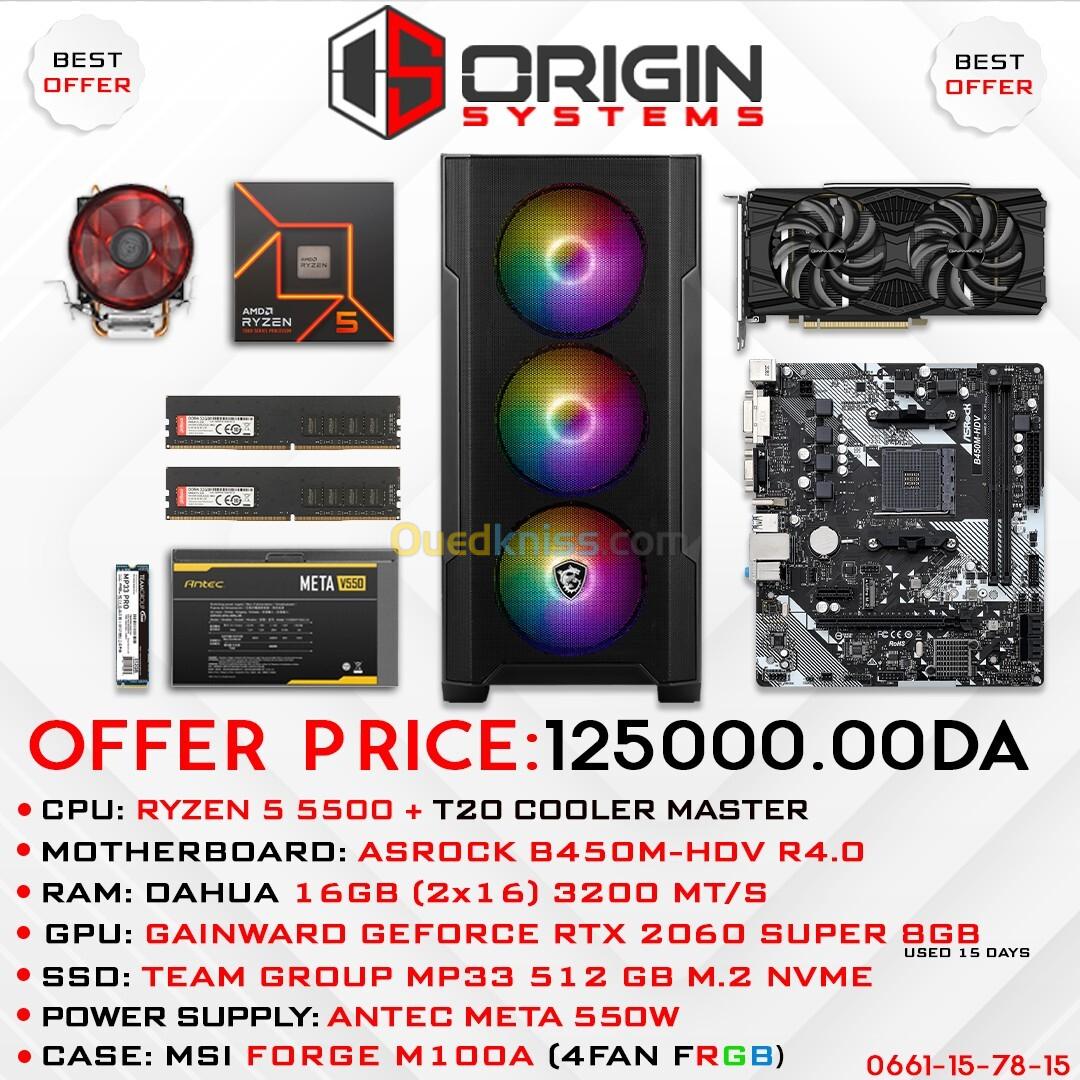 ORIGIN SYSTEMS CONFIG |ASROCK B450M-HDV RV 4.0 | GAINWARD RTX 2060 SUPER 8GB |AMD R5 5500 + T20 COOL