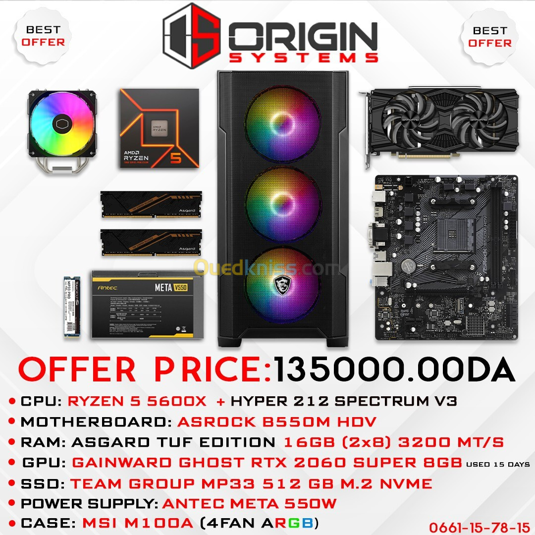 ORIGIN SYSTEMS CONFIG |ASROCK B550M-HDV | GAINWARD RTX 2060 SUPER 8GB  |AMD R5 5600X + HYPER 212 SPE