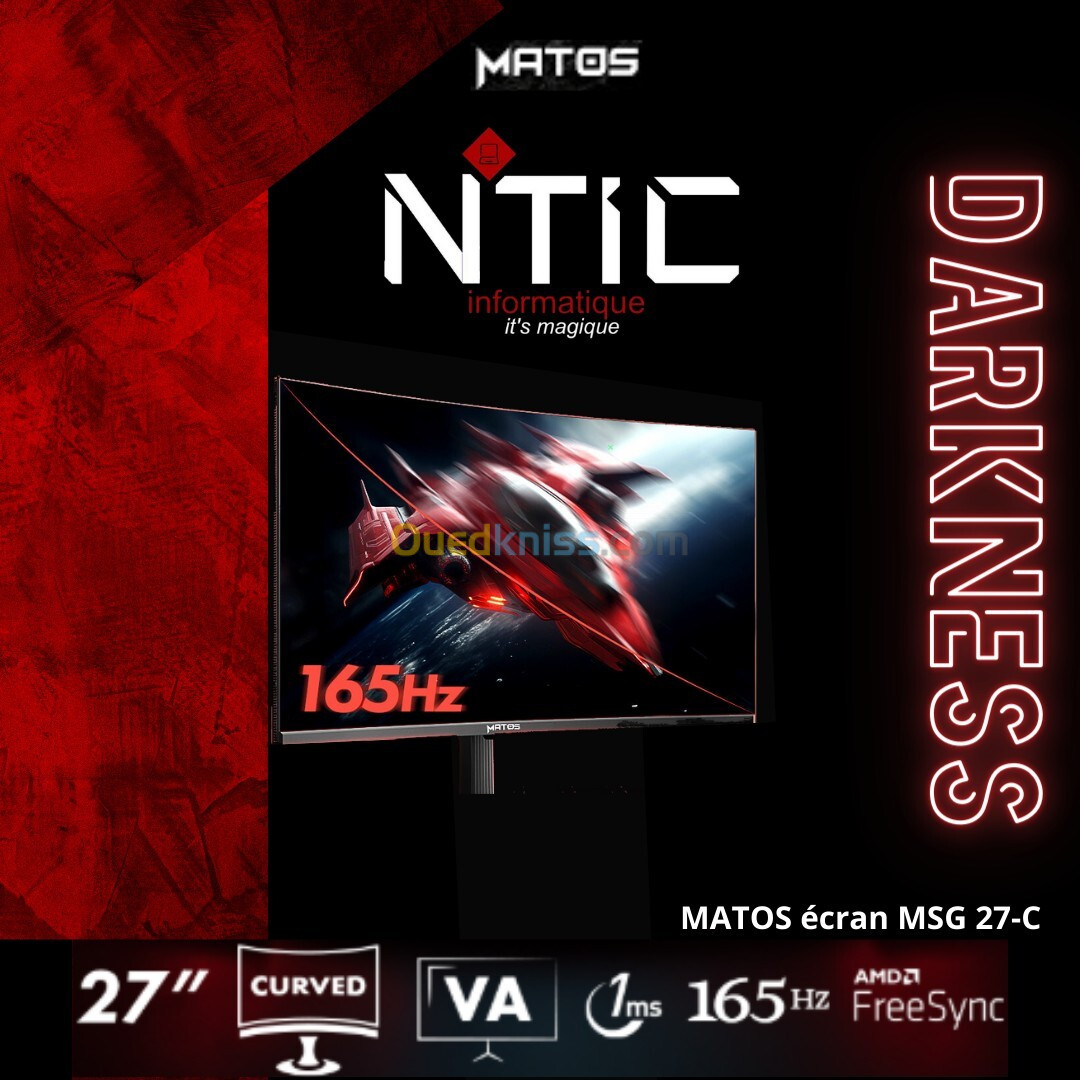 MATOS 27 DARKNESS 165HZ FHD VA 1 MS CURVED MSG 27-C