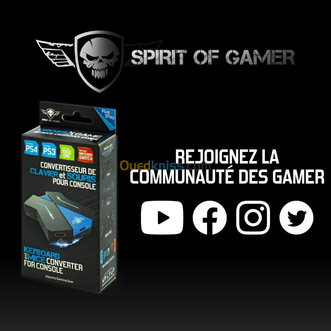 Convertisseur SPIRIT OF GAMER CROSSGAME Pour Consoles Switch | Xbox ONE | PS3 | PS4