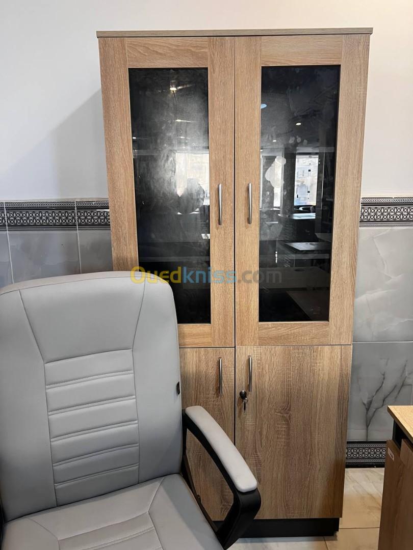 Ensemble de bureaux prix choc (Bureau avec 3 tiroirs + retour + armoire)