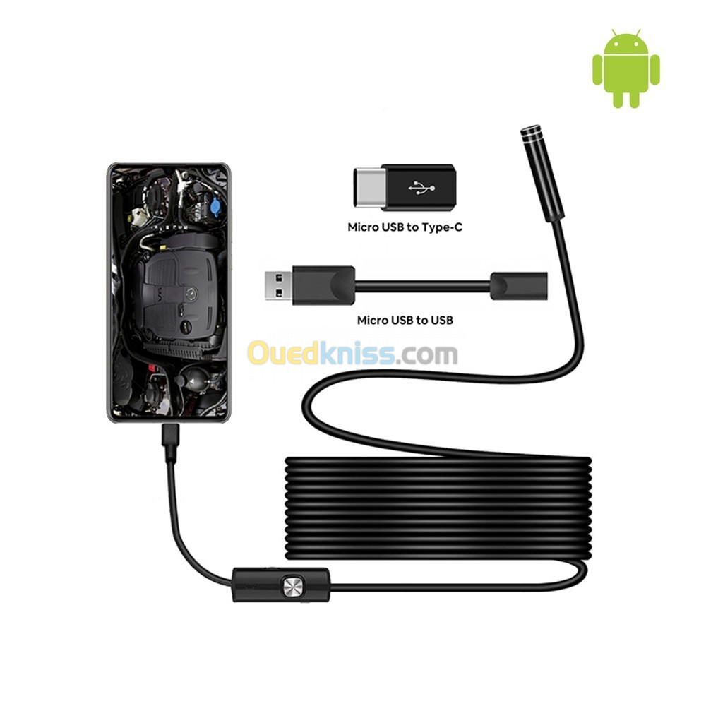 Caméra endoscopique HD, étanche, USB, 7mm, pour IOS, Android, PC