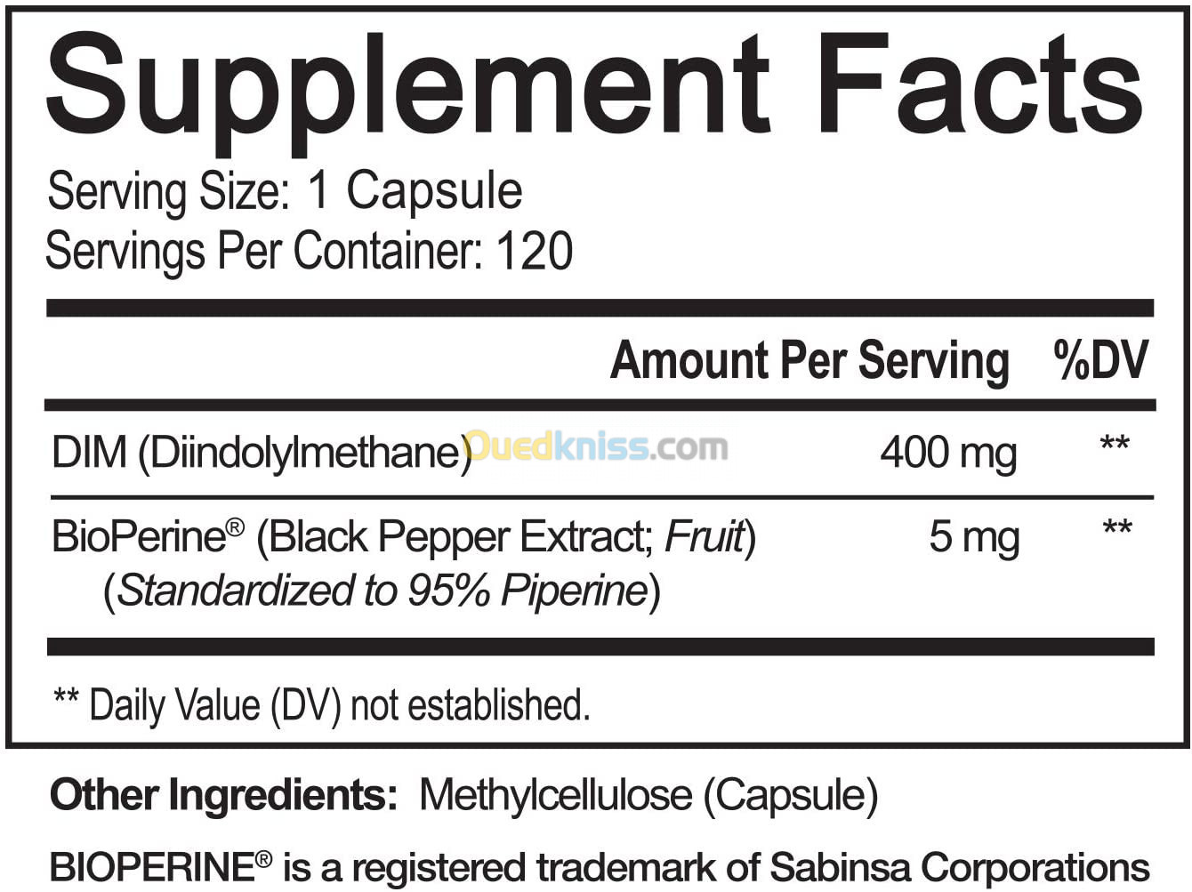 Diindolylméthane (DIM) 400mg - USA