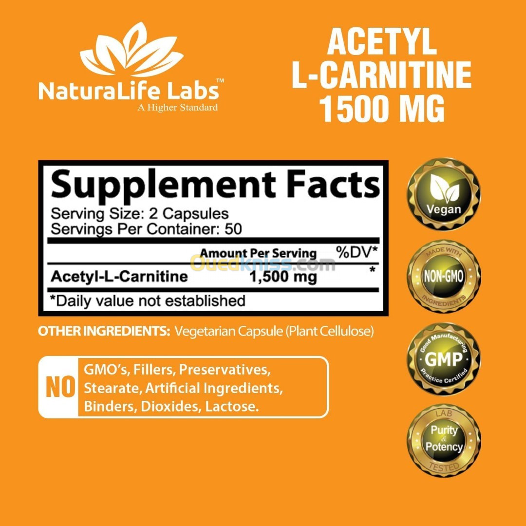 Acétyl L-Carnitine 1500mg Haute puissance