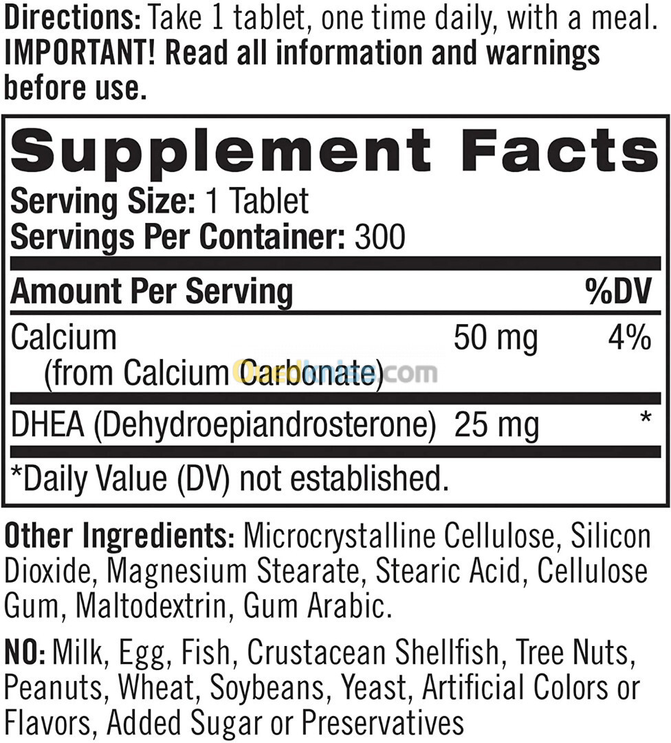 DHEA 25mg - 300 Comprimés