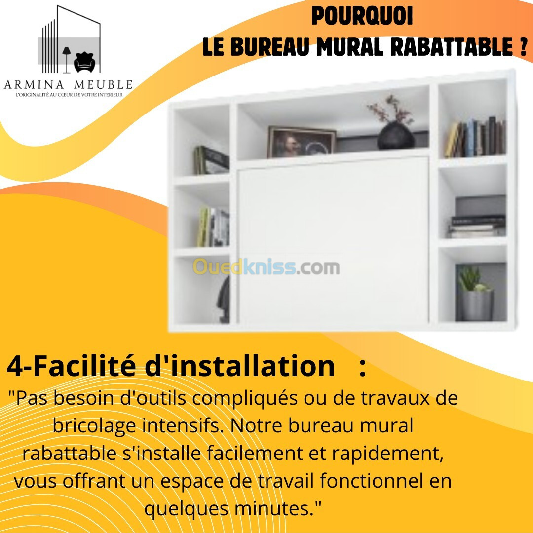 Bureau mural rabattable 