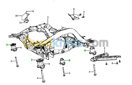 KIT SILENT BLOC BERCEAU JEEP GRAND CHEROKEE 4 IV