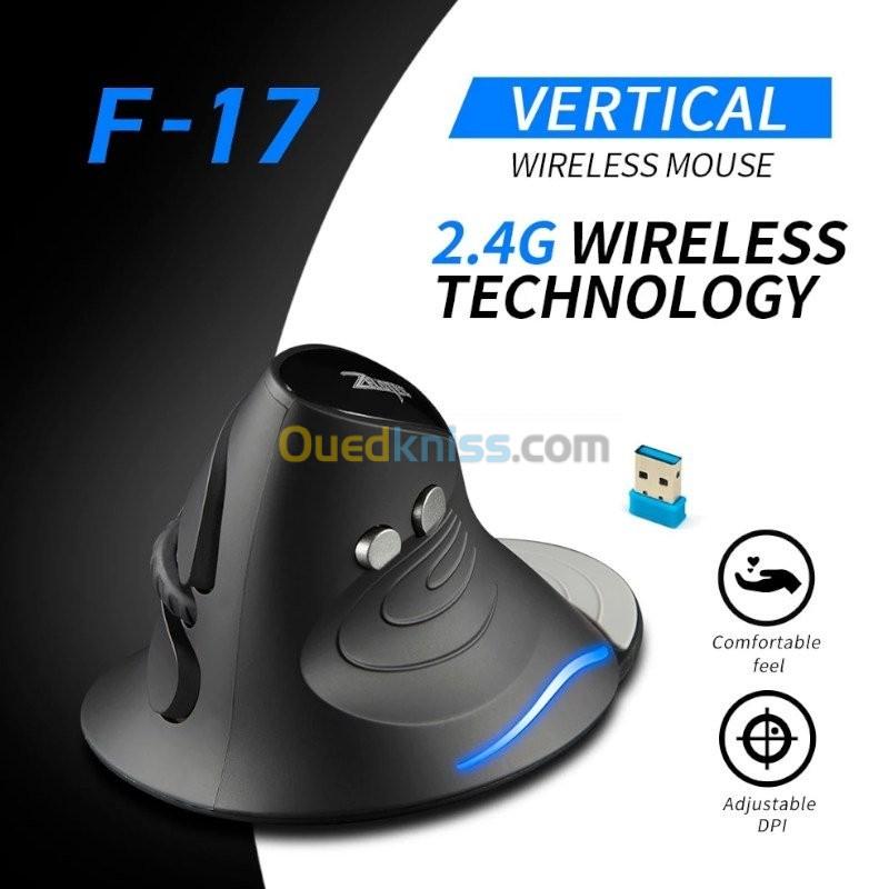 SOURIS VERTICALE SANS FIL 2.4GHz 2400 DPI 6 BOUTONS ZELOTES F17 