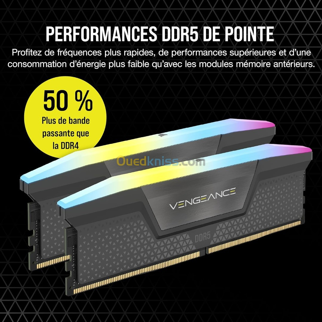 CORSAIR VENGEANCE RGB DDR5 RAM 32GB (2x16GB) 6000MHz CL30