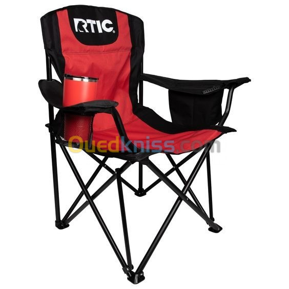 RTIC Chaise de camping pliante avec porte-boissons et sacs isoterme