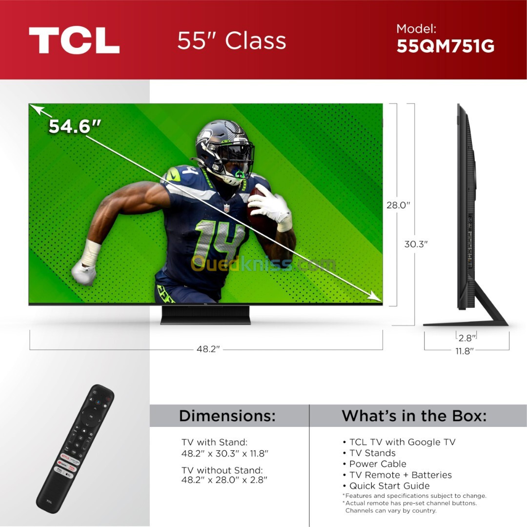 TCL 55'' QM7 QLED 4K QD-Mini LED