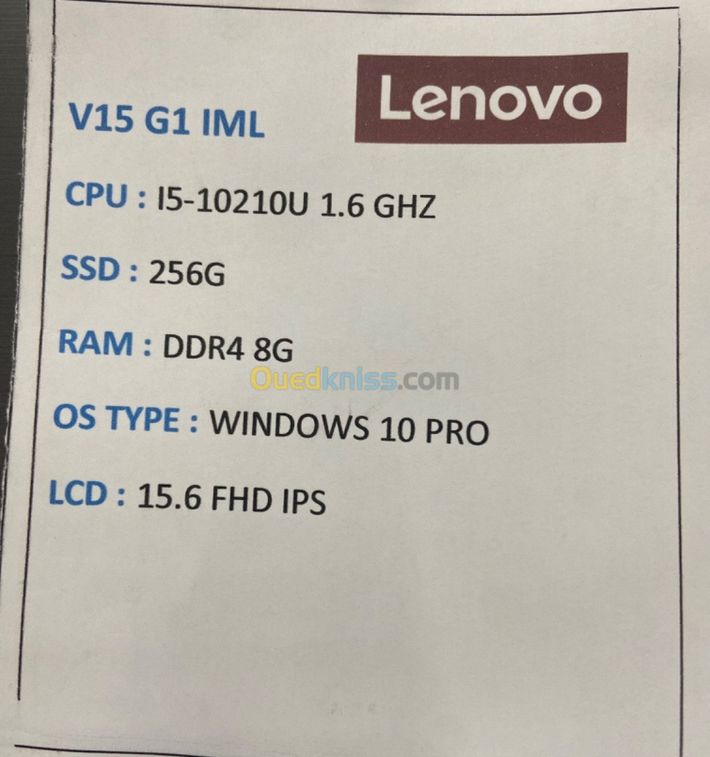 Lenovo v15 i5 10eme