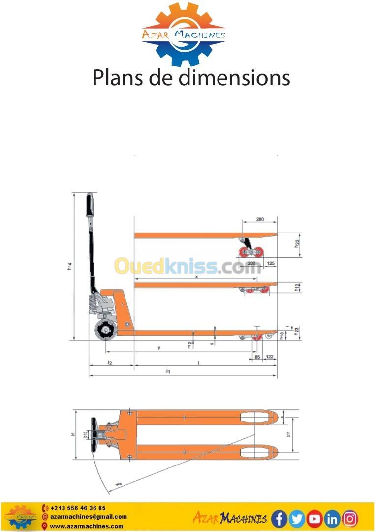 transpalette manuel 1T 3T gerbeurs manuel 1T 