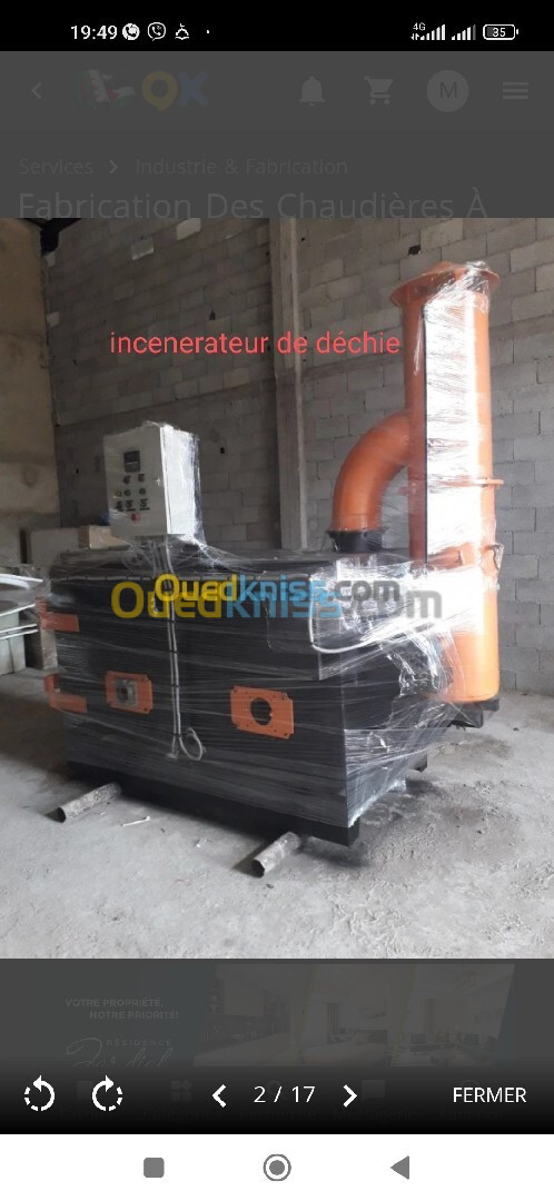 Fabrication des incenerateur de déchie 