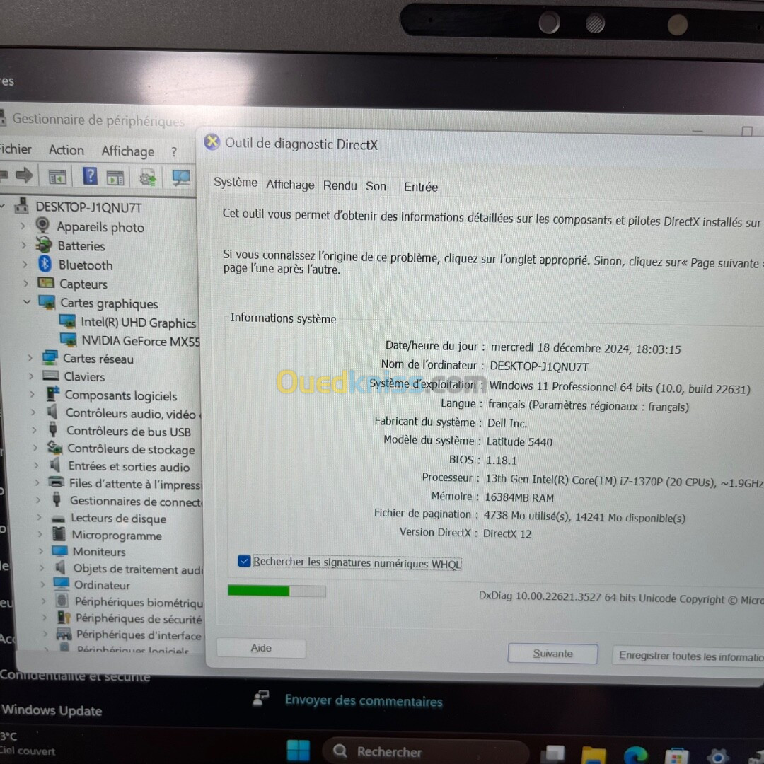 DELL latitude 5440 i7-1370P 16Gb 256SSD NVIDIA MX 550 2GB GDDR6 14 tactile 