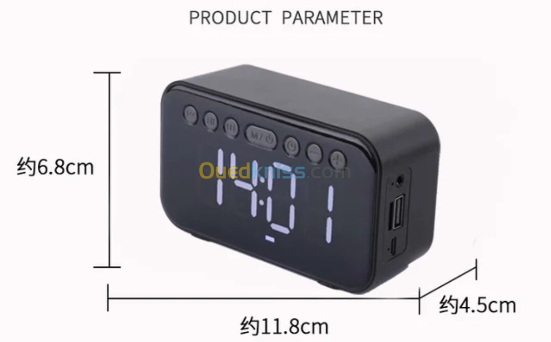 A5 Réveil intelligente sans fil Bluetooth haut-parleur LED FM,AUX ,TF