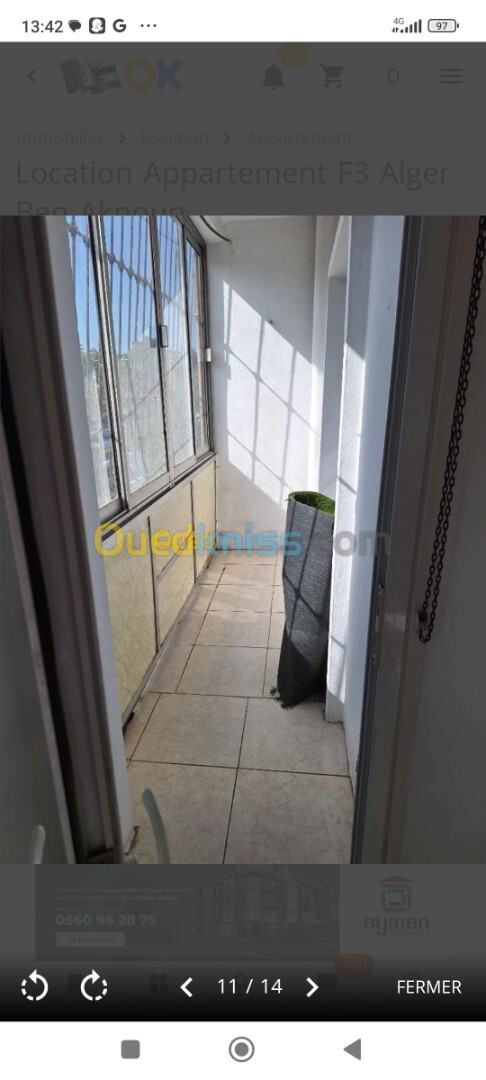 Location Appartement F3 Alger Ben aknoun