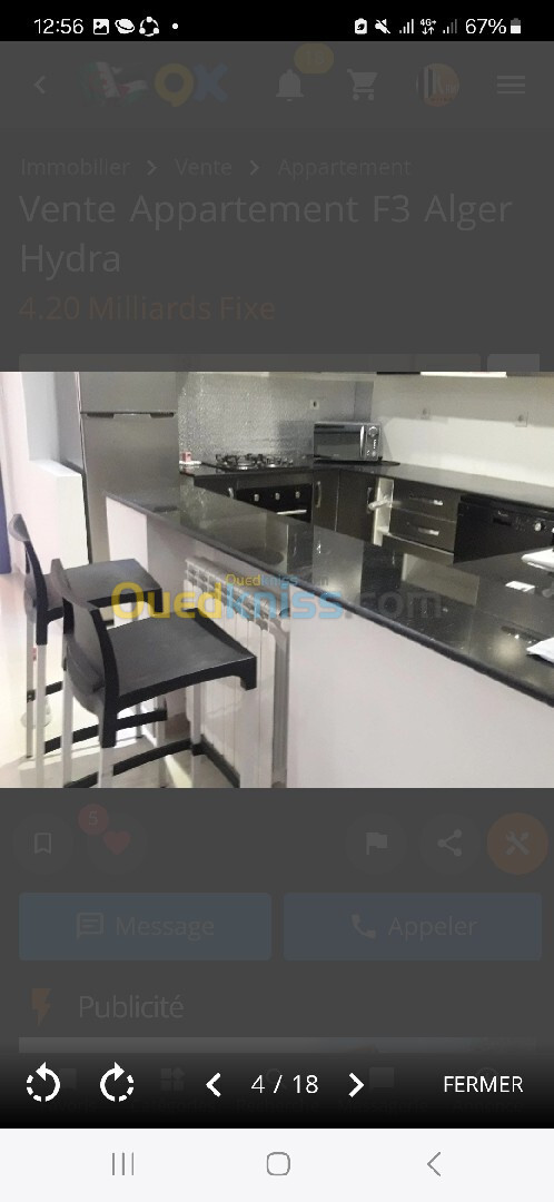 Vente Appartement F3 Alger Hydra