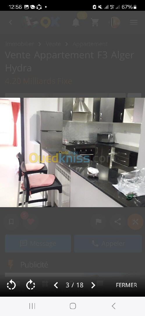 Vente Appartement F3 Alger Hydra