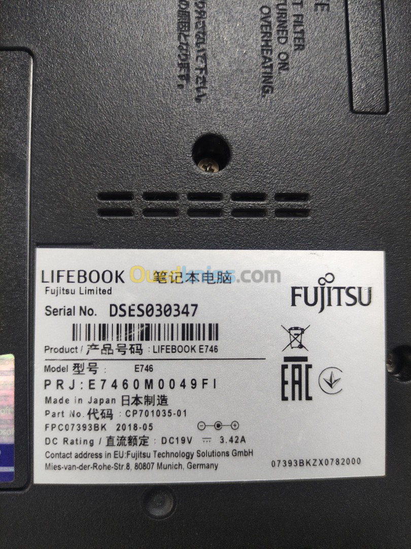 Fujitsu Lifebook E746 i5 6eme /8 GB /256gb SSD