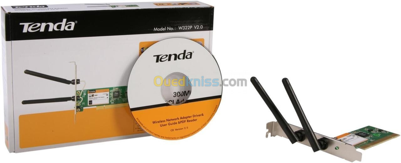 Carte Wi-Fi Tenda Wireless N300 PCI Adapter (W322P+)