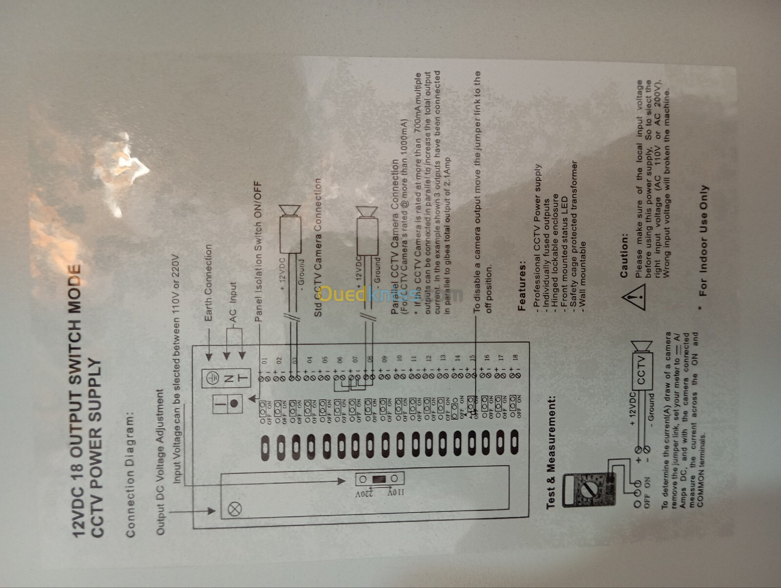 Bloc D'alimentation Pour Caméra Surveillance 16 Sorties CCTV 20A