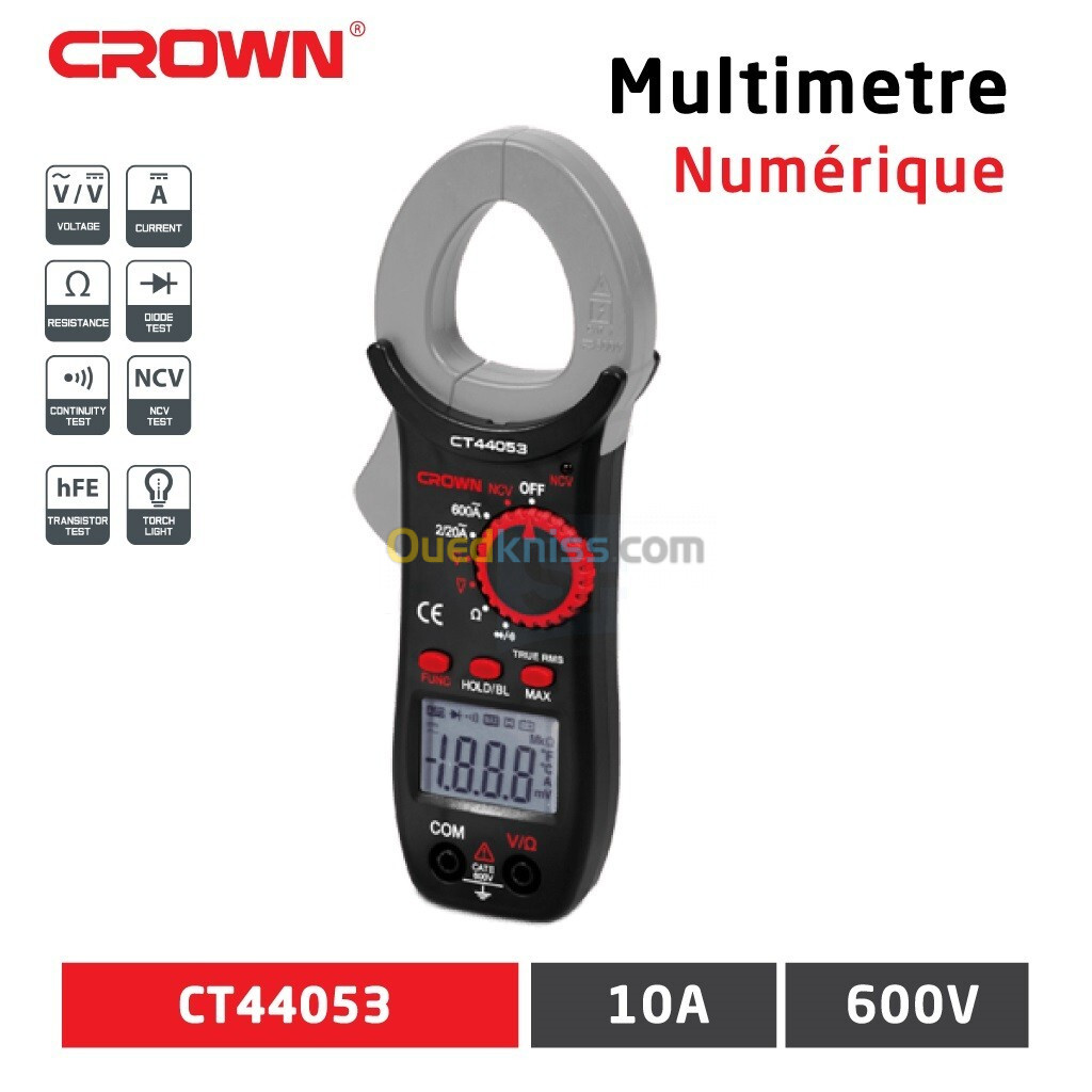 MULTIMETRE metrix DIGITAL 600V CROWN CT44053