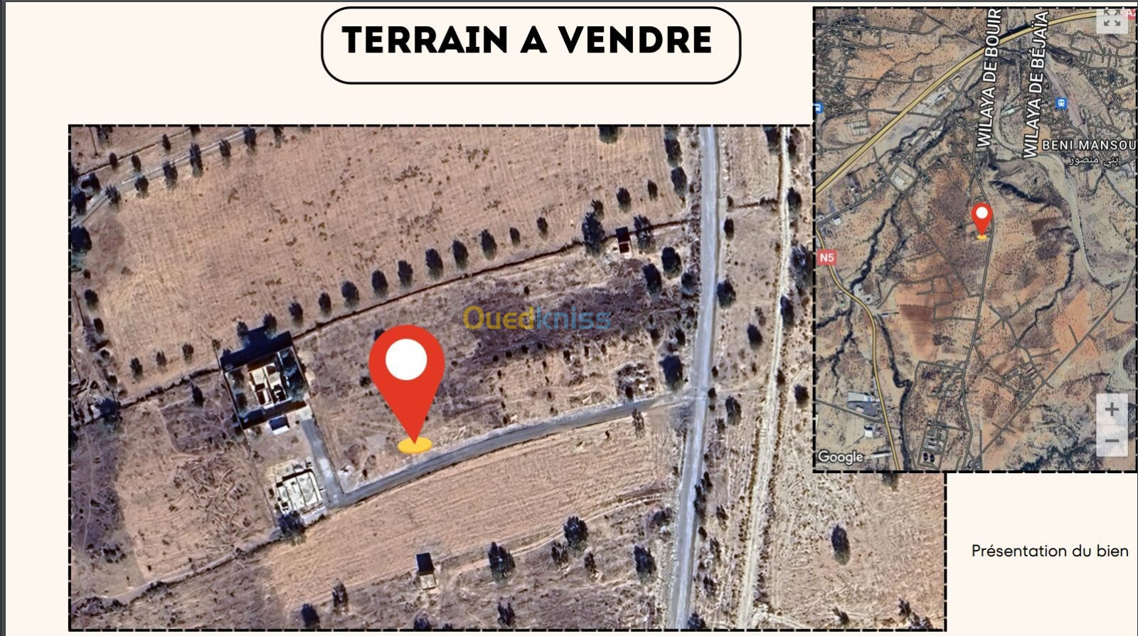 Vente Terrain Bouira Ath mansour taourirt