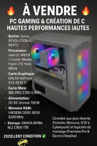 Pc gamer RTX 4070TI + I5 14400F