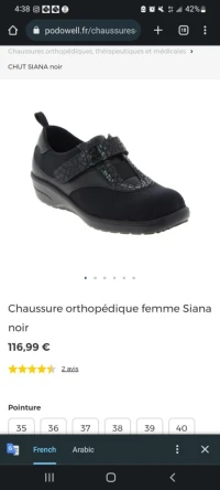 CHUT SIANA noir, Chaussure orthopédique femme Siana noir