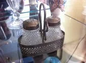 salière/poivrière en cristal et argent