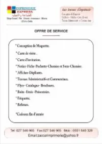 tous travaux d'imprimerie  