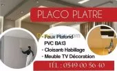 faux plaond et revetment murale placo