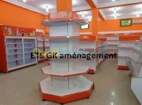 Rayonnage supérette frigo caisse 