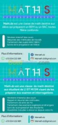 Classe de mathématiques bac lycée bem