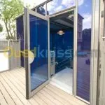 menuiserie d'aluminium et vitres