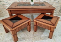 Table basse et 2 gigogne en bois hêtre