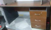 BUREAU EN BOIS MELAMINE MARRON CHOCOLA