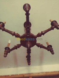Lustre antique en bois noyer 