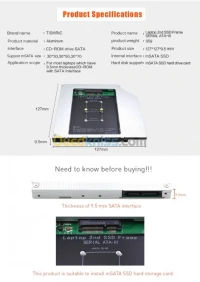 CADDY SSD M.2 mSATA 