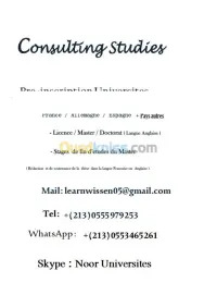  Consulting Studies Pre-inscription Un