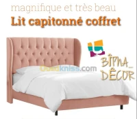 سرير كابيتوني كوفري lit capitoné coffr