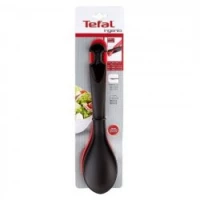 TEFAL Couverts À Salade 3En1 Ustensile De Cuisine Noir Et Rouge