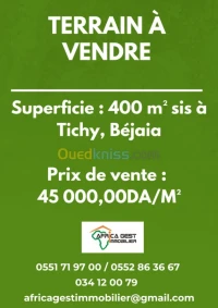 Vente Terrain Bejaia Bejaia
