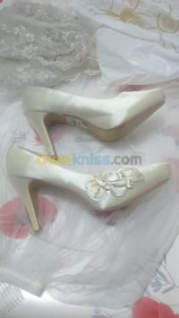 حذاء-بكعب-عالي-chaussure-de-robe-blanche-بومرداس-الجزائر