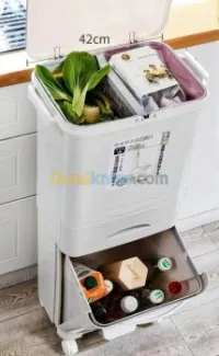 Poubelle 2 Niveaux , 3x1 Pratique Et Polyvalente Pour Votre Cuisine Propre, Organisée