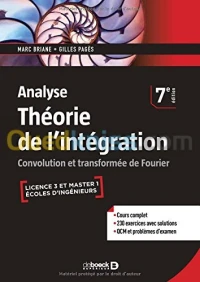 Analyse - Théorie de l'intégration
Convolution et transformée de Fourier