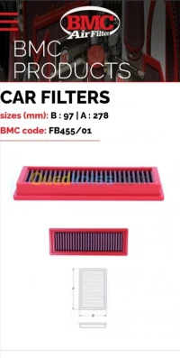 BMC AIRFILTERS Fiat 500/  Punto/Mito 